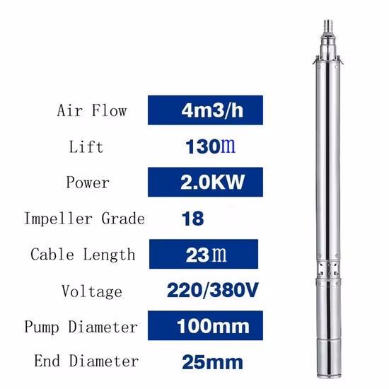 Pompa ad acqua solare sommergibile senza spazzole CC di alta qualità con controller MPPT di tutte le dimensioni